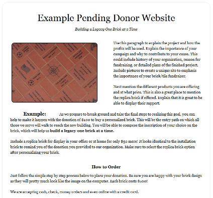 donor website example